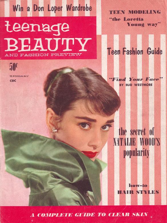 Audrey Hepburn on the cover of TEENAGE BEAUTY AND FASHION REVIEW