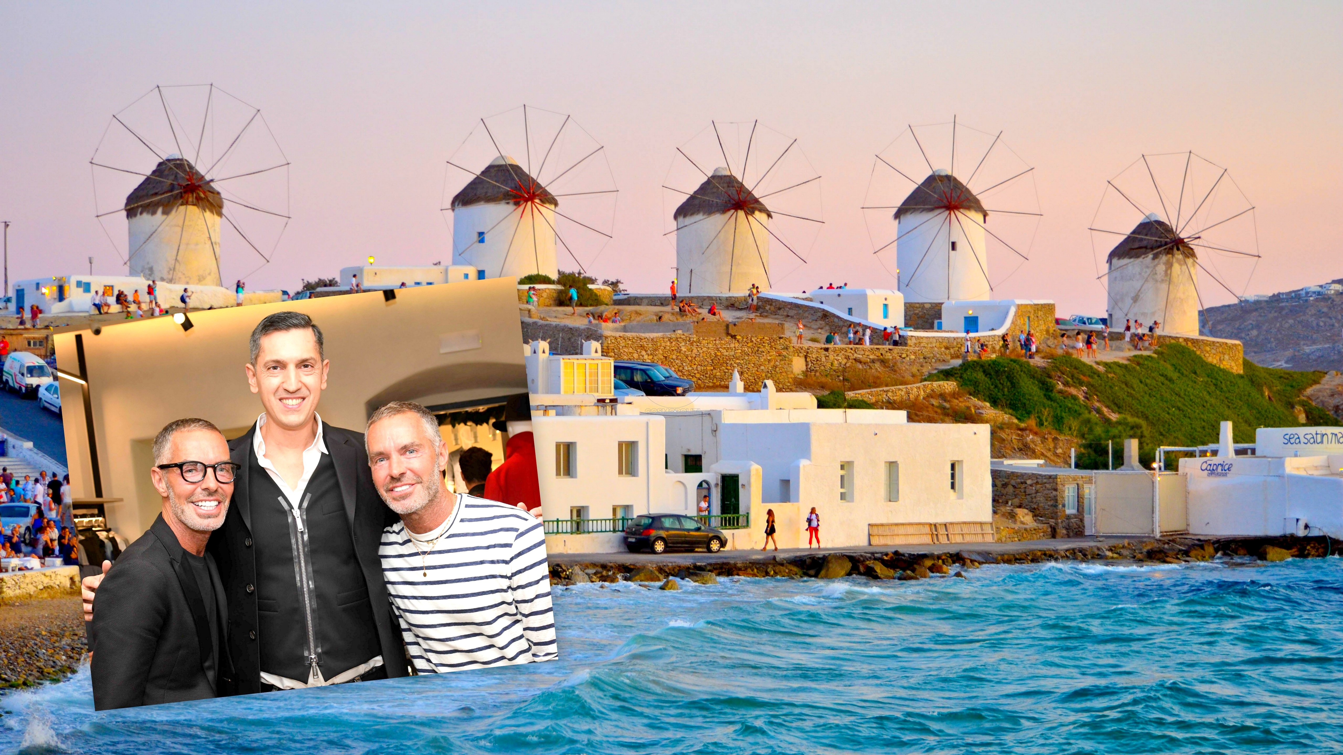 Οι designers Dean και Dan Caten στη boutique της Dsquared2 στη Μύκονο