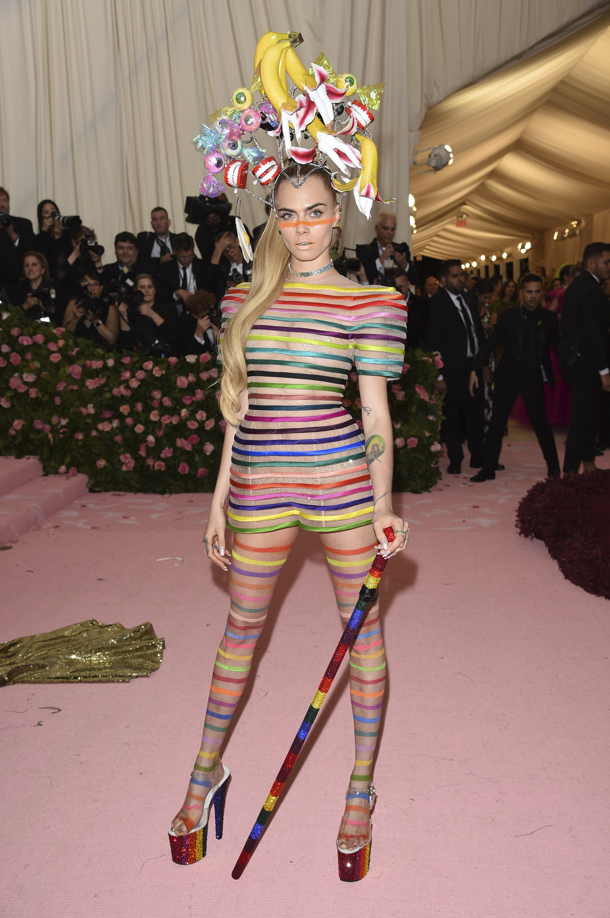 Cara Delevingne attends The Metropolitan Museum of Art's Costume Institute benefit gala celebrating the opening of the "Camp: Notes on Fashion" exhibition on Monday, May 6, 2019, in New York. (Photo by Evan Agostini/Invision/AP)
