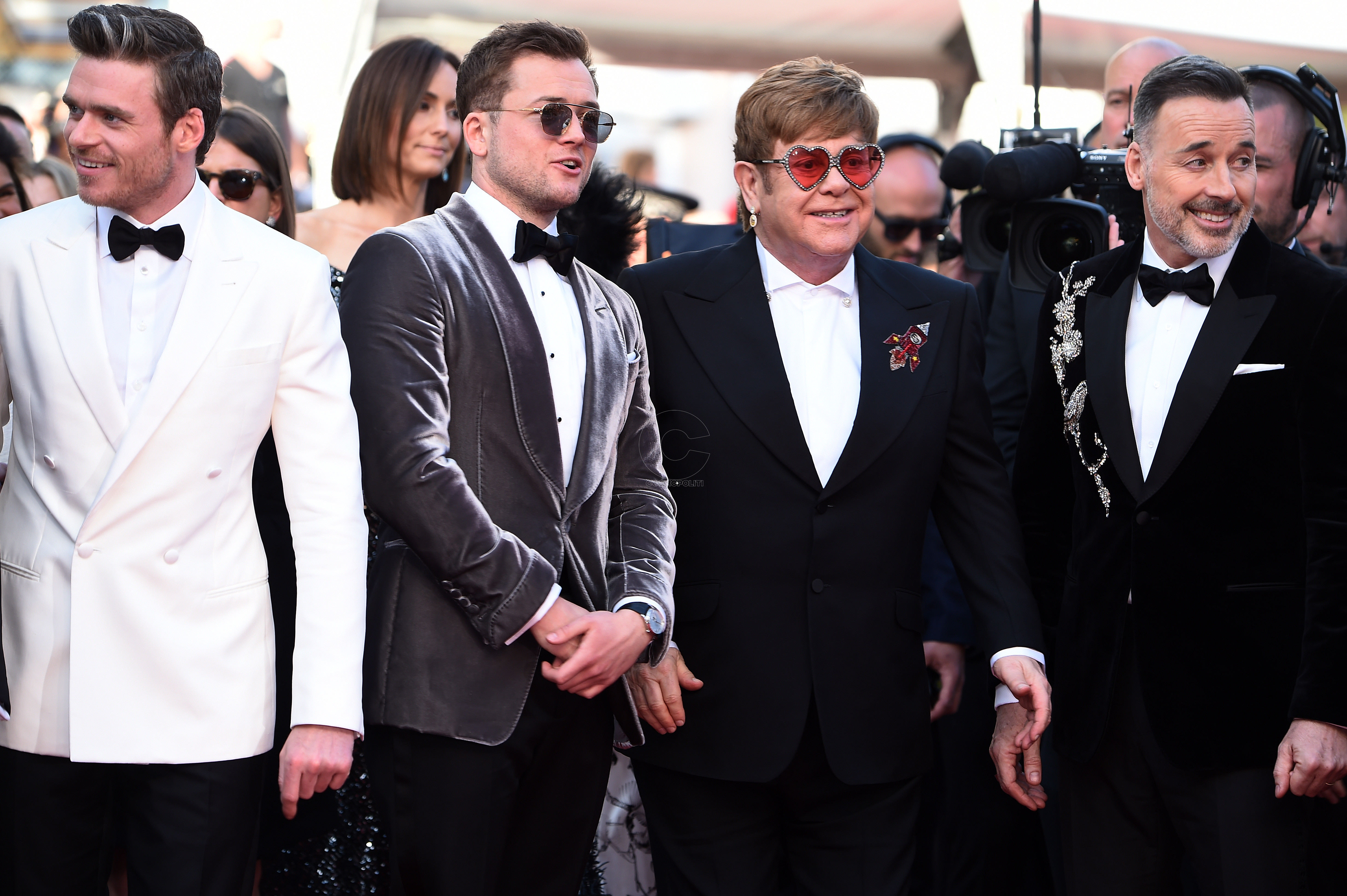 CANNES, FRANCE - MAY 16:  Richard Madden, Taron Egerton, Elton John and David Furnish attend the screening of "Rocket Man" during the 72nd annual Cannes Film Festival on May 16, 2019 in Cannes, France. (Photo by Pascal Le Segretain/Getty Images for Paramount Pictures)