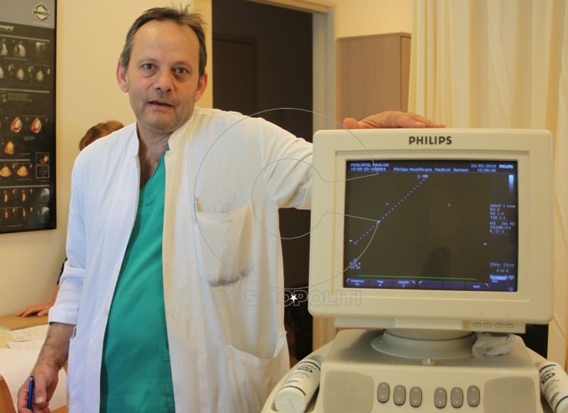 Ο καρδιολόγος κ Στέφανος Ζέζας κάνει triplex καρδιάς και τοποθετεί Holter σφυγμού