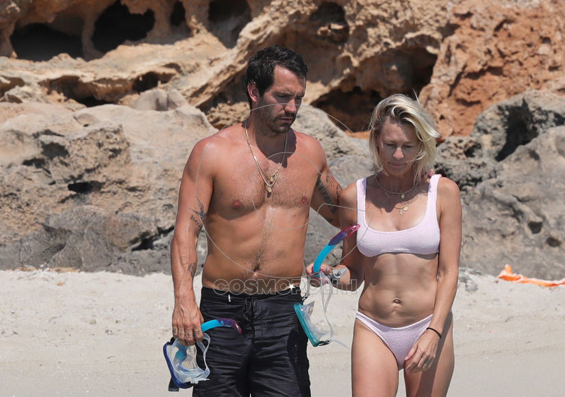 EXCLUSIVE: Robin Wright and Clément Giraudet on their honeymoon in Ibiza. 20 Aug 2018 Pictured: Robin Wright and Clément Giraudet during their honeymoon in Ibiza on Monday 20 August 2018. Exclusive. Photo credit: GTRES / MEGA TheMegaAgency.com +1 888 505 6342 (Mega Agency TagID: MEGA264534_022.jpg) [Photo via Mega Agency]