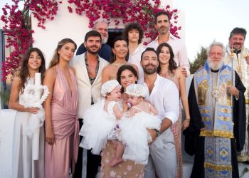 Σάκης Τανιμανίδης & Χριστίνα Μπόμπα: Λαμπερή βάφτιση των δίδυμων στη Μύκονο
